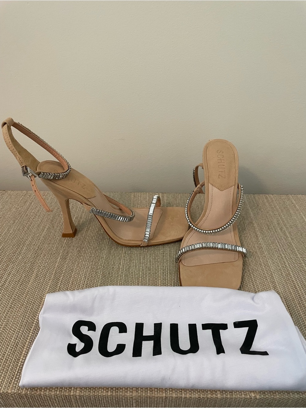 Schutz Nellina Jeweled Strappy Heeled Sandal